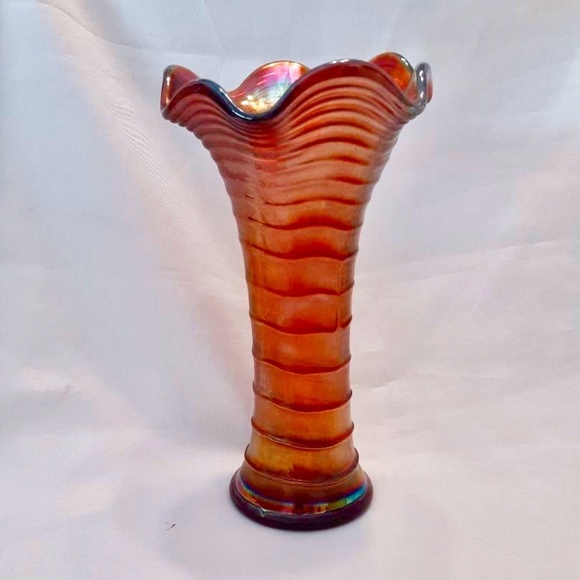 Other - 💲SALE💲 Antique Iridescent Ripple Carnival Glass Vase